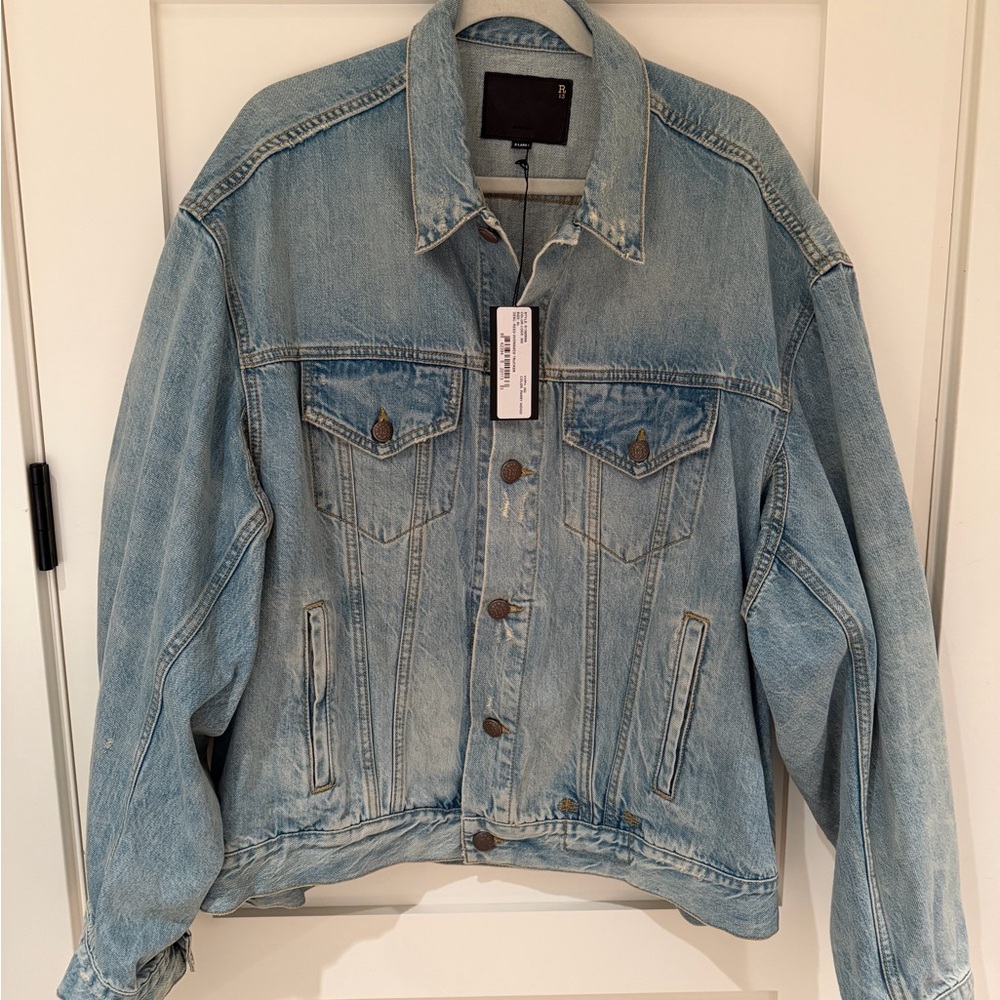 R13 NWT Size XL Blue Denim Oversized Trucker Jacket